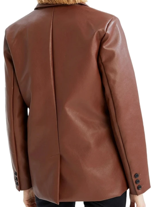 Brown Real Leather Blazer Brown Real Leather Blazer