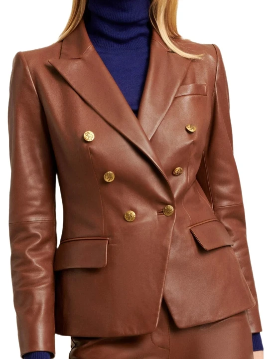 Brown Soft Leather Blazer