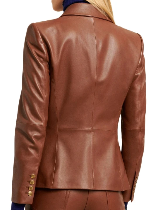 Brown Soft Leather Blazer