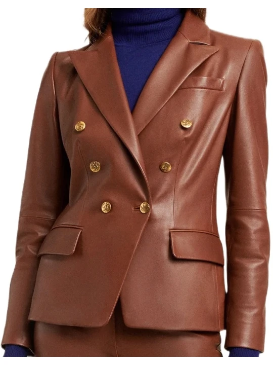 Brown Soft Leather Blazer
