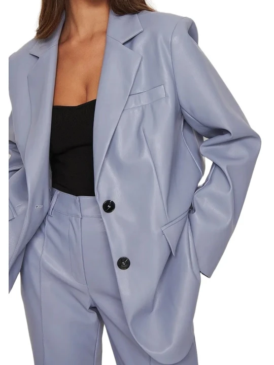 Custom Made Purple Leather Blazer