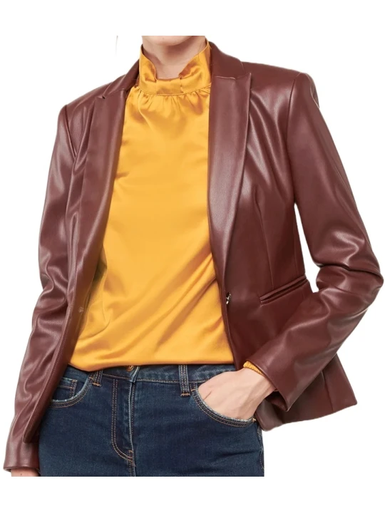 Fabulous Brown Leather Blazer