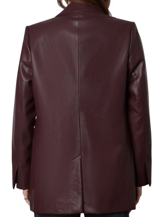 Burgundy Leather Blazer