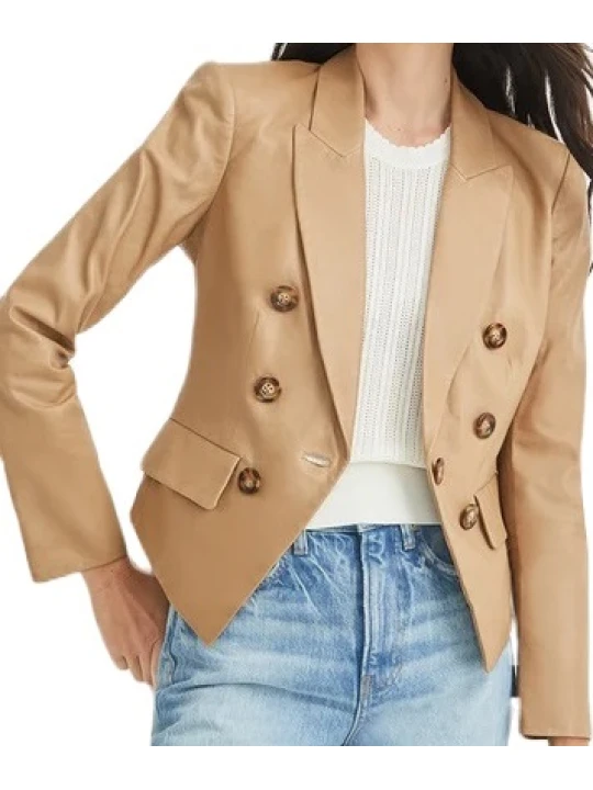 Lady Beige Leather Blazer