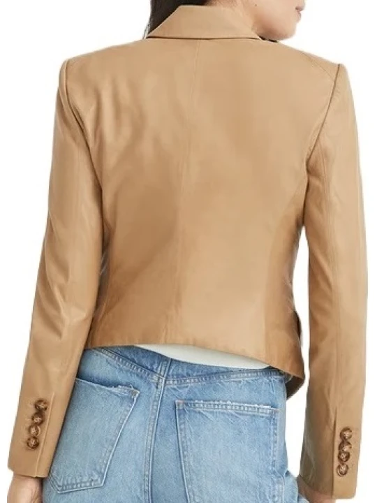 Lady Beige Leather Blazer
