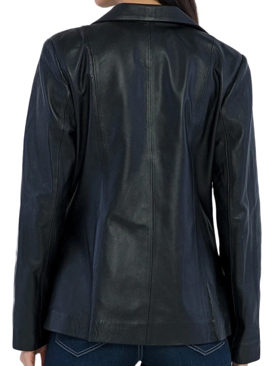 Leather Blazer Black