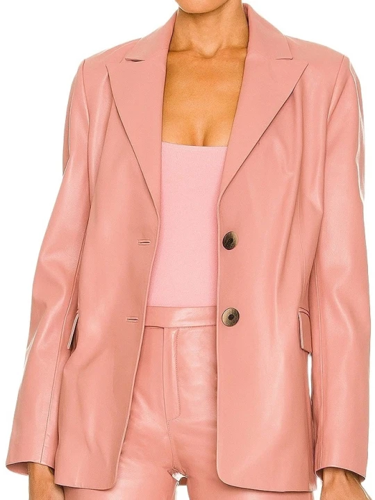 Peach Leather Blazer