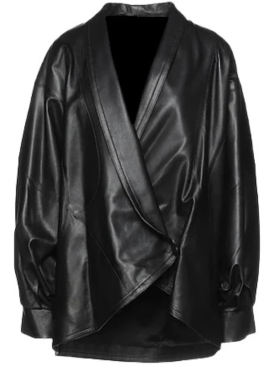 Real Black Leather Blazer