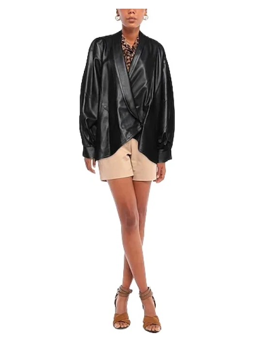 Real Black Leather Blazer