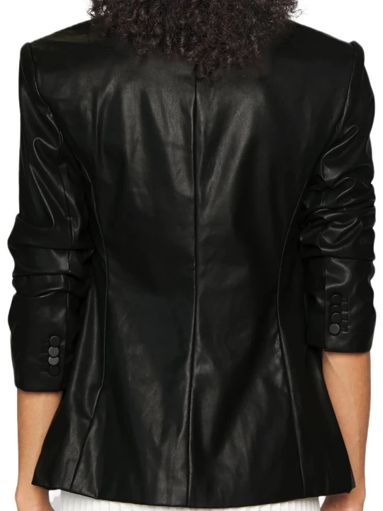 Real Black Leather Blazer Jacket