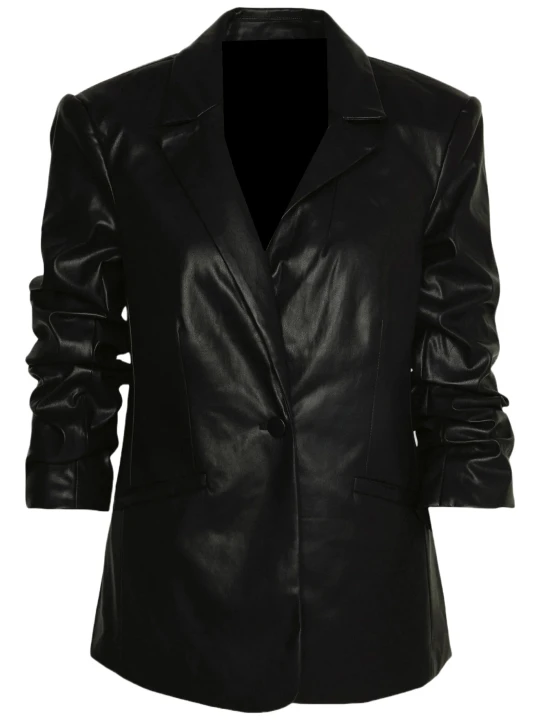 Real Black Leather Blazer Jacket