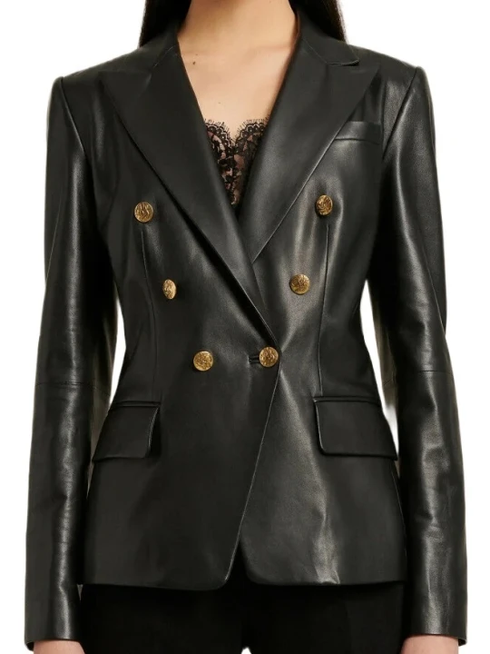 Soft Black Leather Blazer
