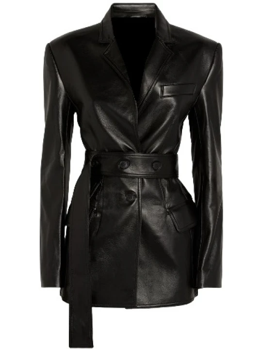 Tailored Leather Black Coat