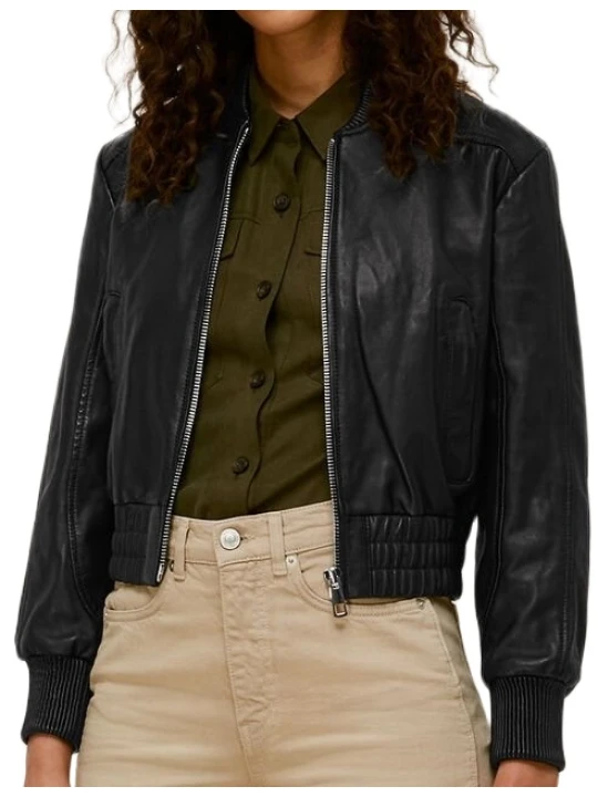 Black Bomber Jacket Cropped