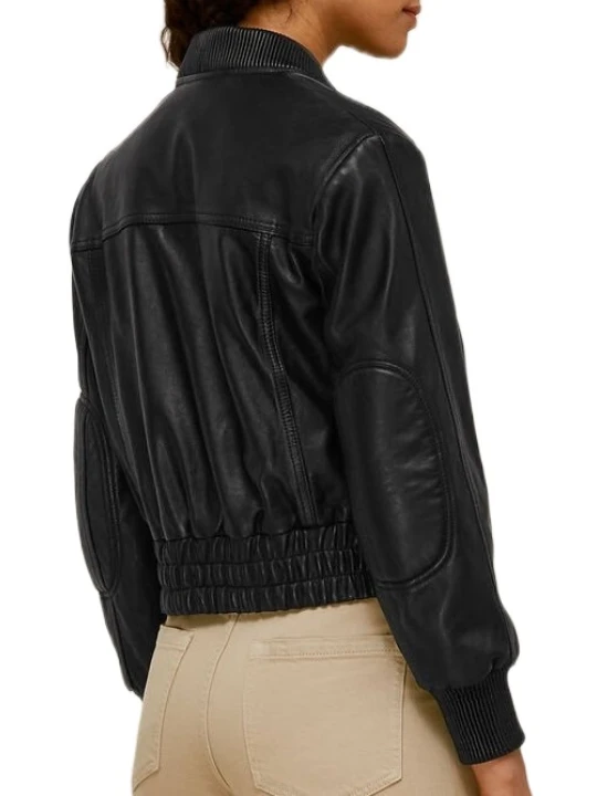 Black Bomber Jacket Cropped