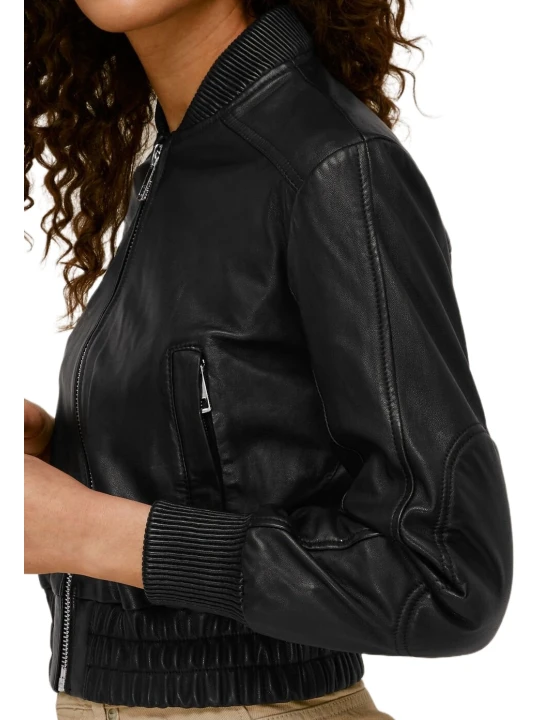 Black Bomber Jacket Cropped