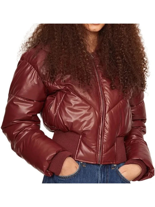 Burgundy Bomber Jacket Leather