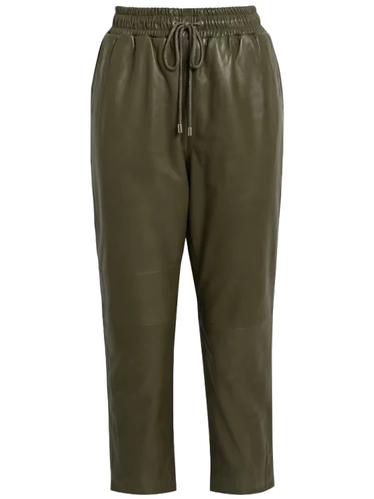 Best Olive Green Leather Trouser Pant