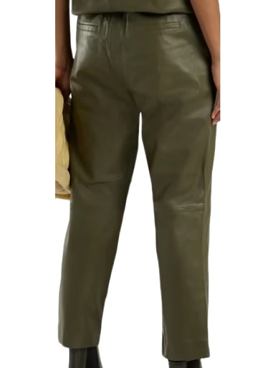 Best Olive Green Leather Trouser Pant