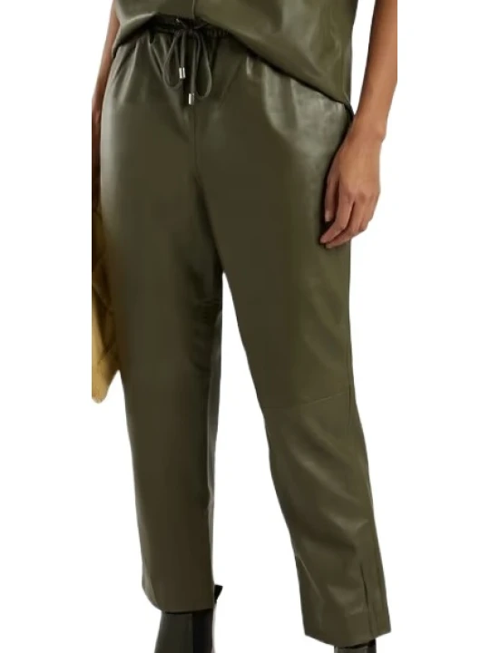Best Olive Green Leather Trouser Pant