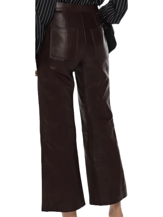 Elegant Dark Brown Leather Capri Elegant Dark Brown Leather Capri