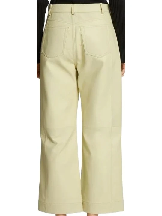 Great Look Cream Leather Capri Great Look Cream Leather Capri