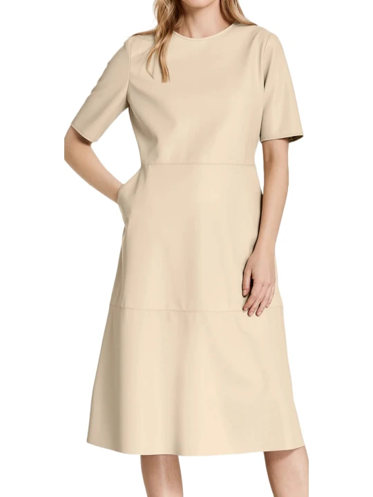A Line Beige Leather Dress