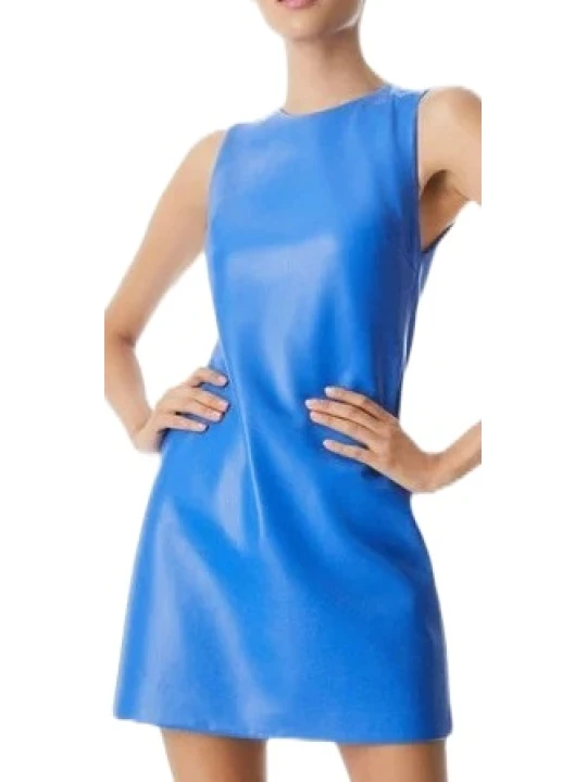Beautiful Blue Leather Dress