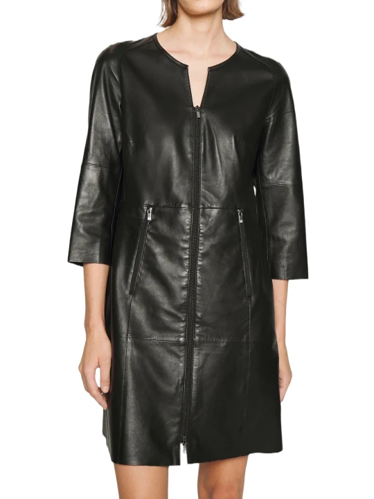 Black Leather Short Dress