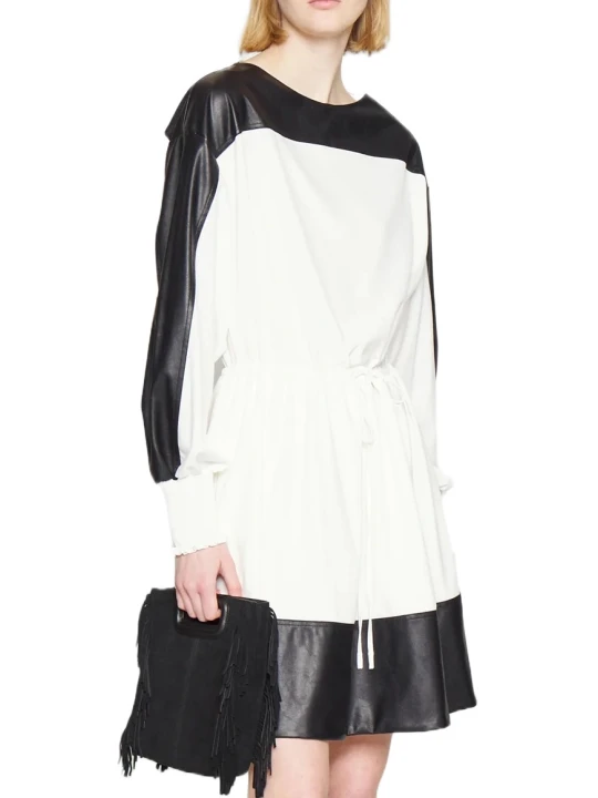 Black & White Women Leather Dress