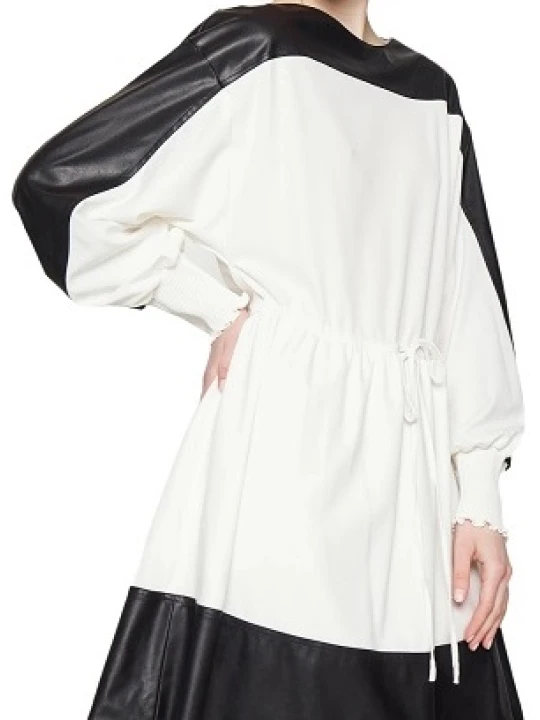 Black & White Women Leather Dress