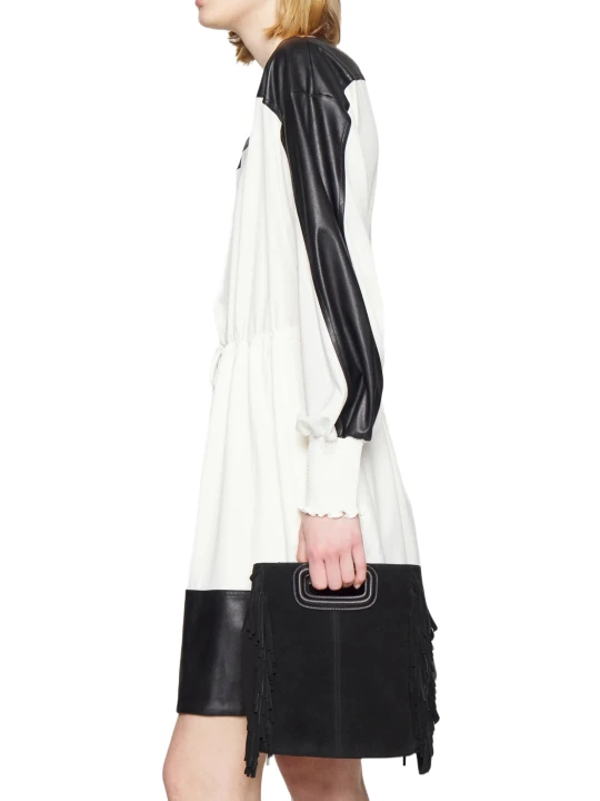 Black & White Women Leather Dress