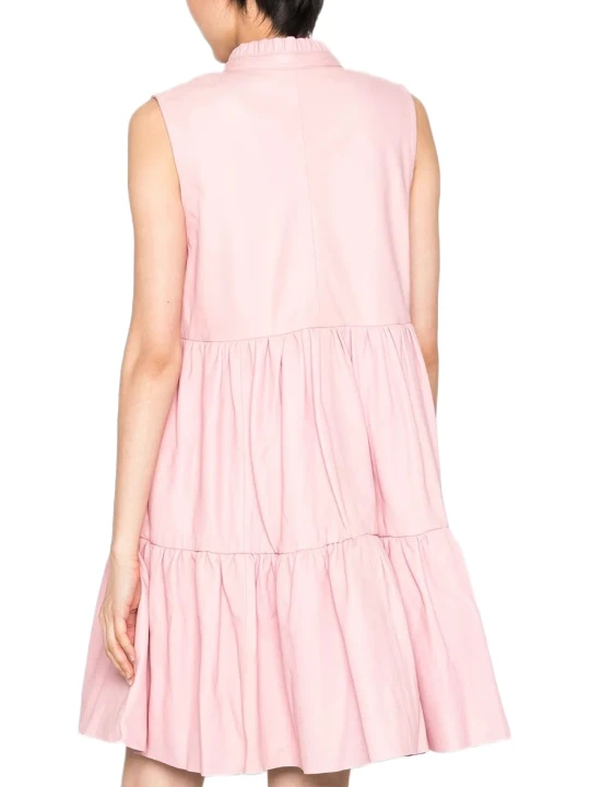 Classic Pink Flared Leather Dress Classic Pink Flared Leather Dress