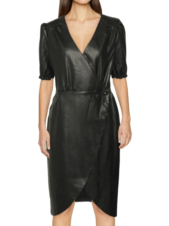 Fitted Black Leather Dress