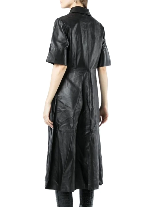 Ladies Sheepskin Black Leather Dress
