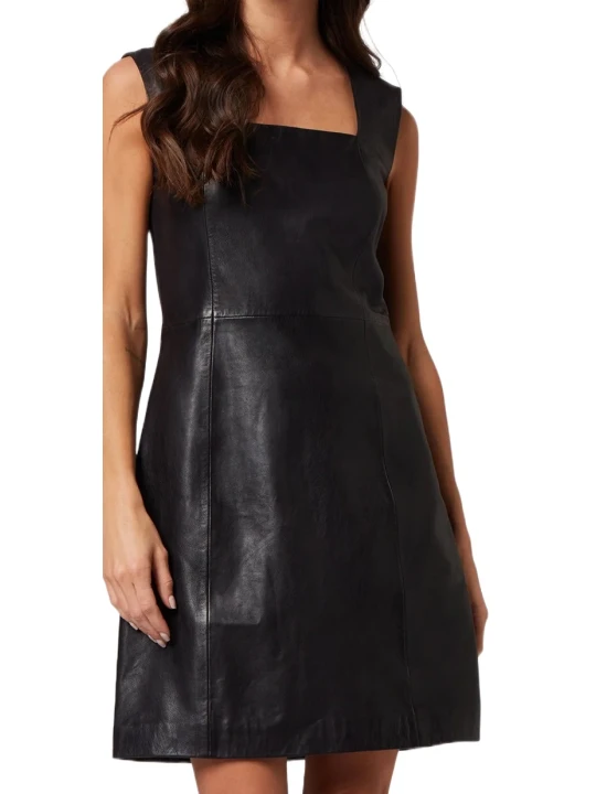 Leather Lambskin Dress Black