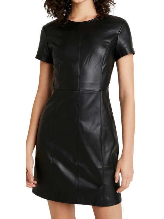 Real Black Leather Dress