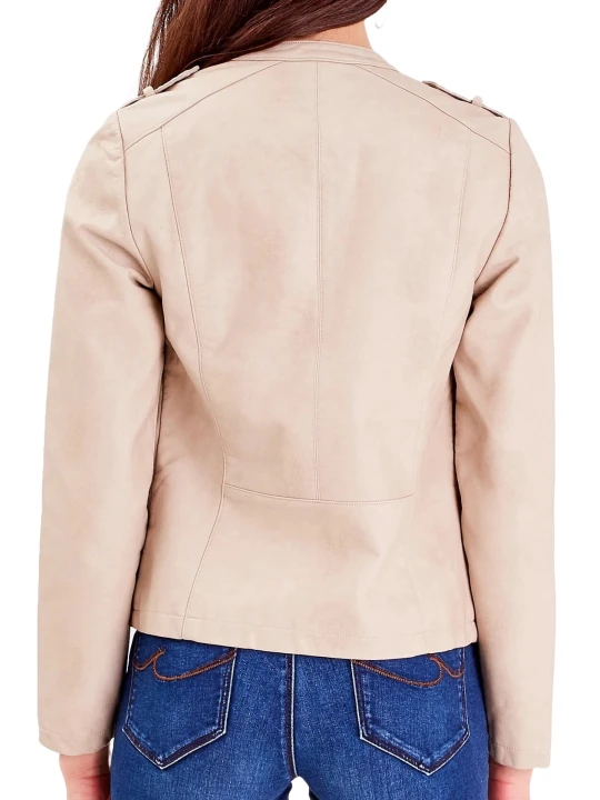 Beige Leather Jacket