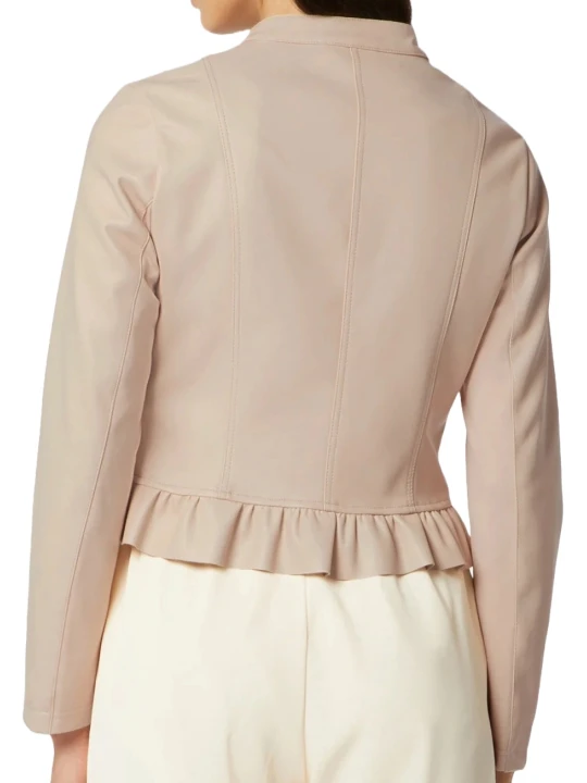 Beige Real Leather Jacket