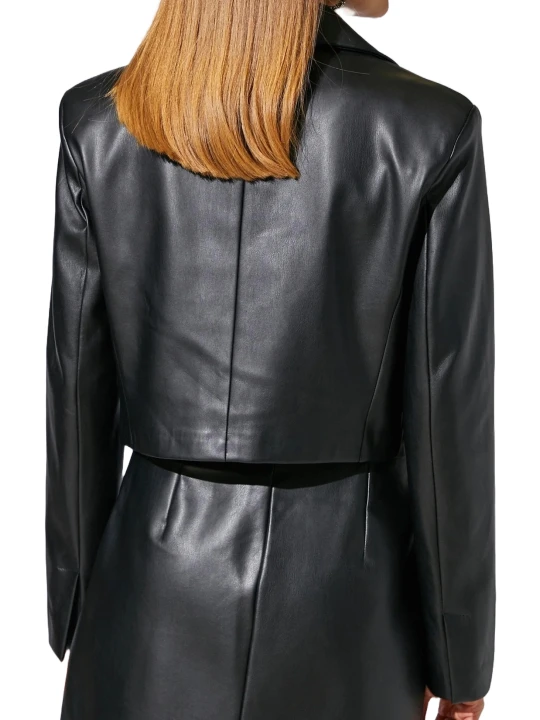 Black Leather Short Jacket