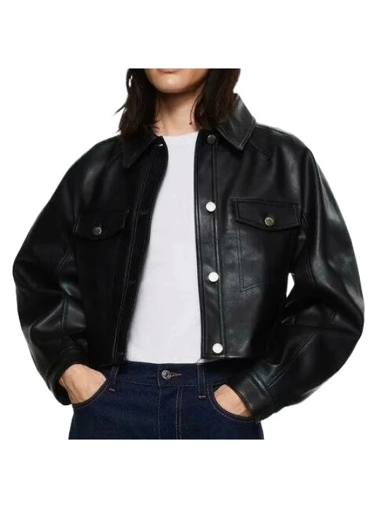 Black Short Leather Jacket