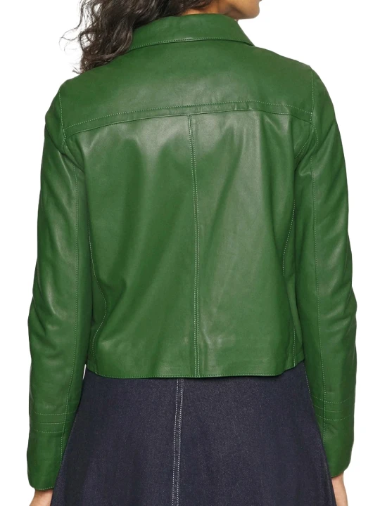 Casual Attire Green Leather Jacket Casual Attire Green Leather Jacket