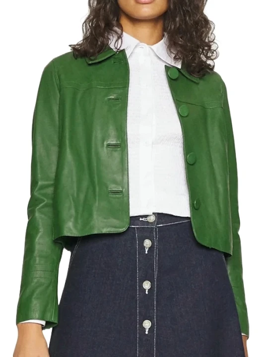 Casual Attire Green Leather Jacket Casual Attire Green Leather Jacket