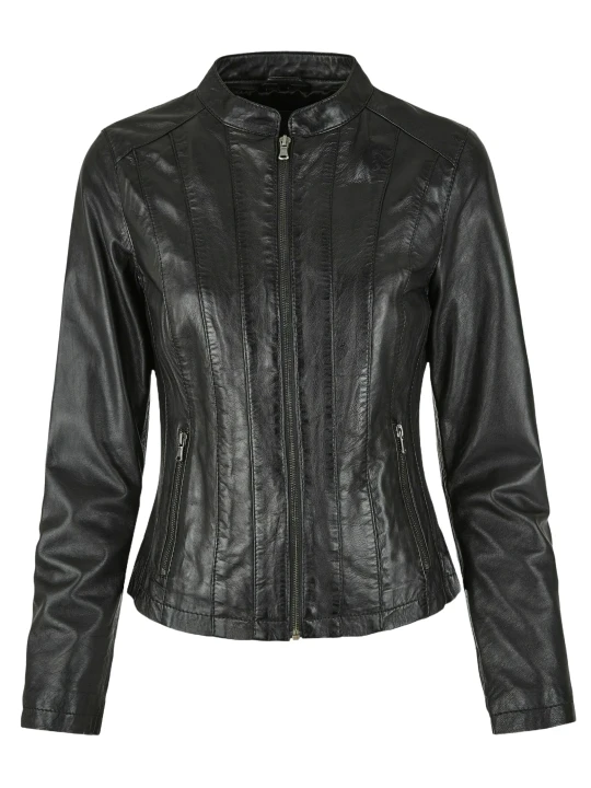 Casual Black Leather Jacket