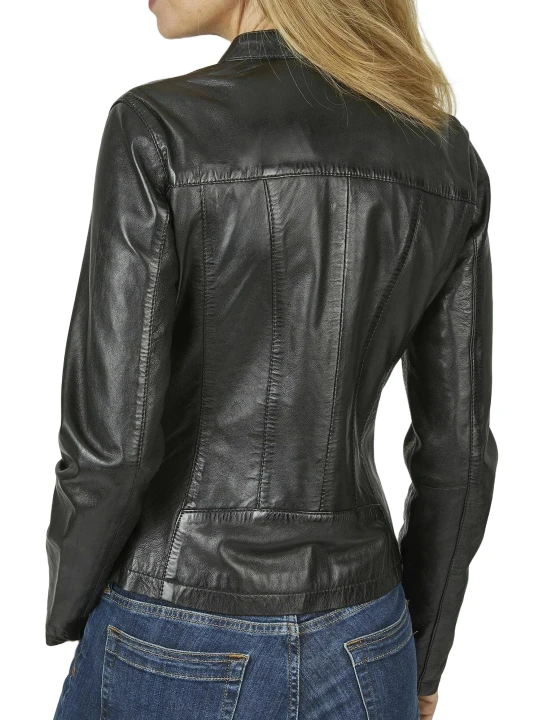 Casual Black Leather Jacket
