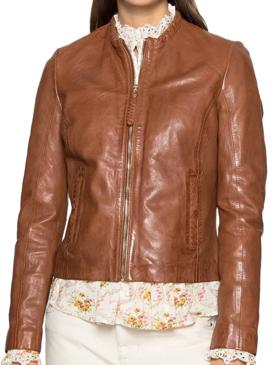 Classy Cognac Leather Jacket