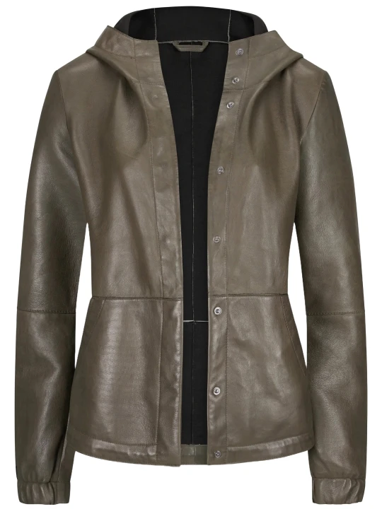 Dark Brown Hooded Genuine Leather Jacket Dark Brown Hooded Genuine Leather Jacket