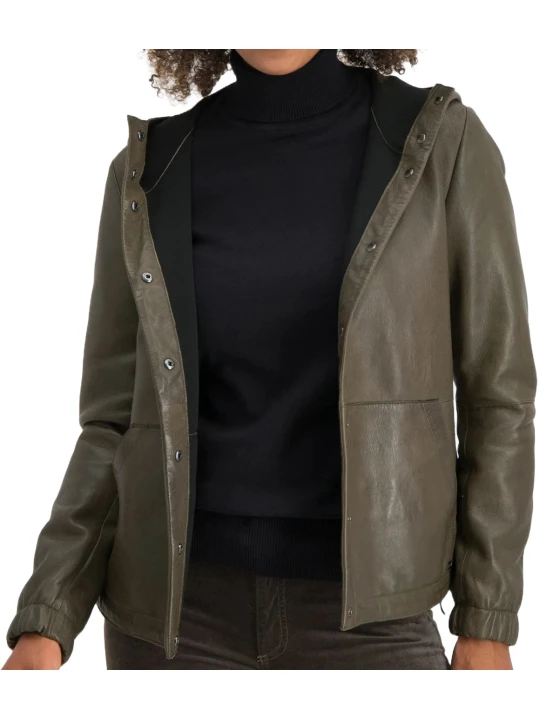 Dark Brown Hooded Genuine Leather Jacket Dark Brown Hooded Genuine Leather Jacket