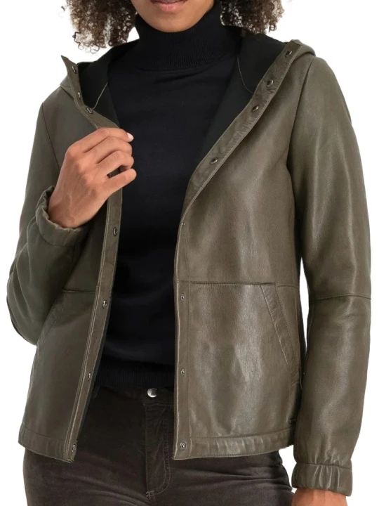 Dark Brown Hooded Genuine Leather Jacket Dark Brown Hooded Genuine Leather Jacket
