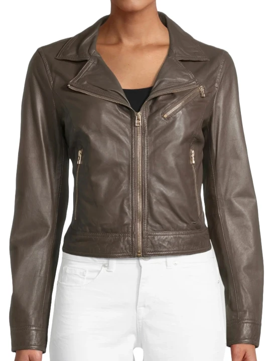 Dark Brown Leather Outerwear